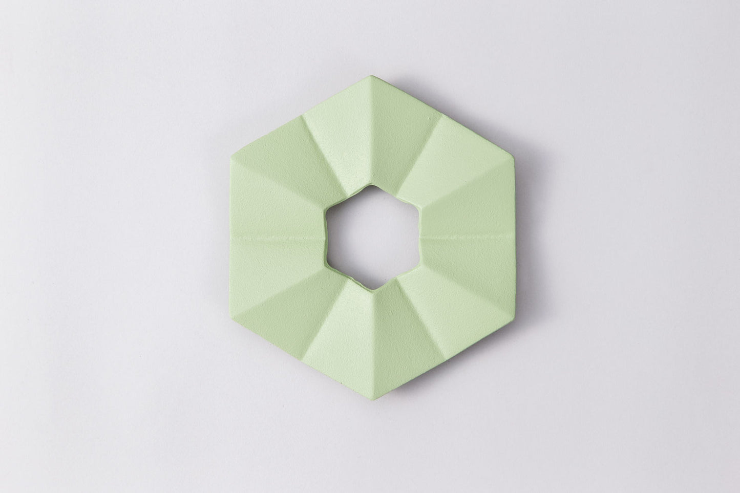 釜敷　六角折り紙（よもぎ）