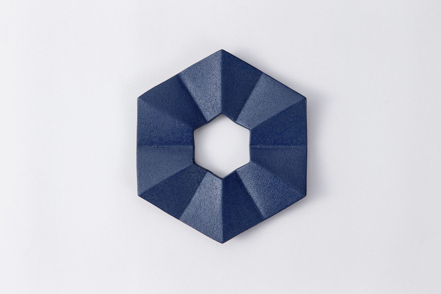 釜敷　六角折り紙（ヨーロピアンブルー）