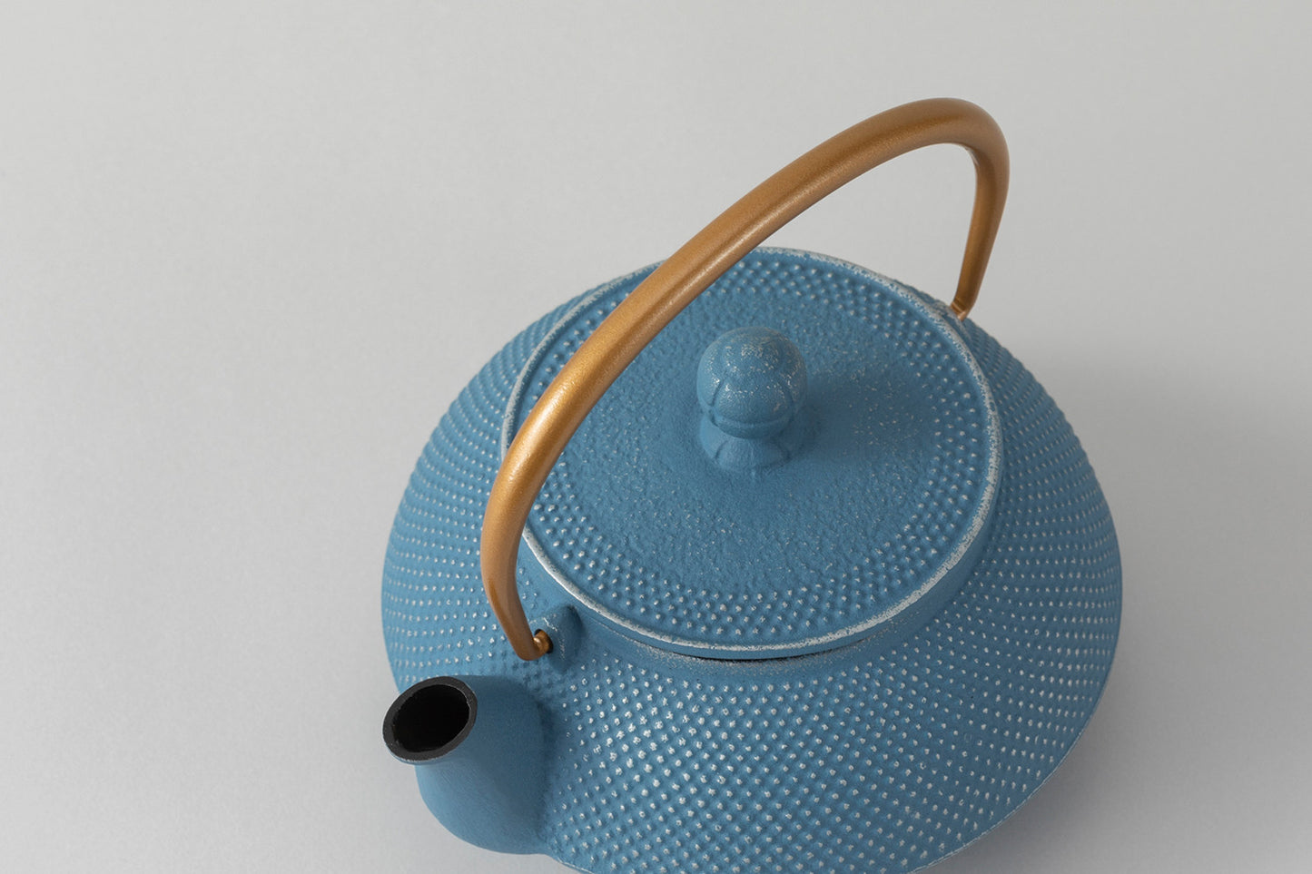 急須5型アラレ(銀/空色)　ﾂﾙ金