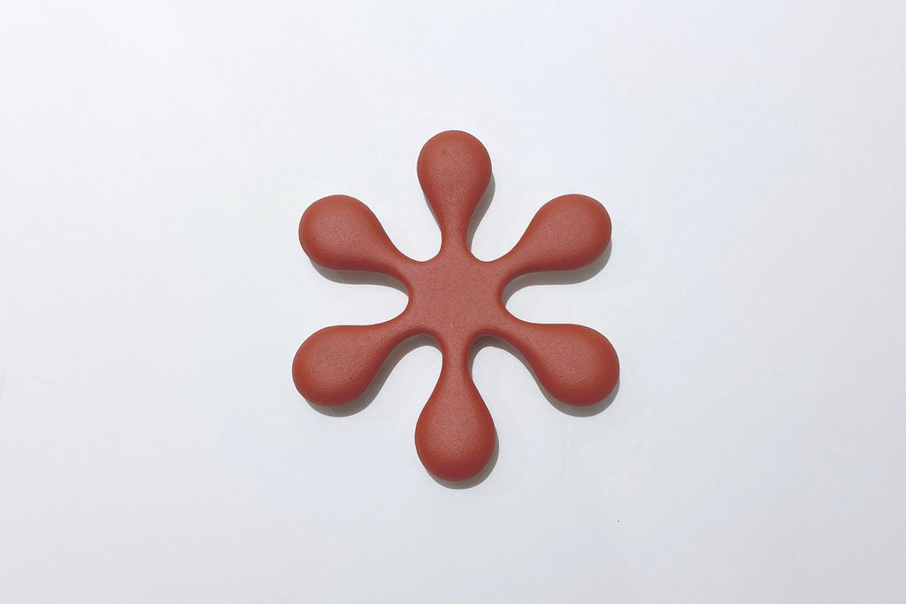 釜敷　トリベット（小）　艶消赤茶