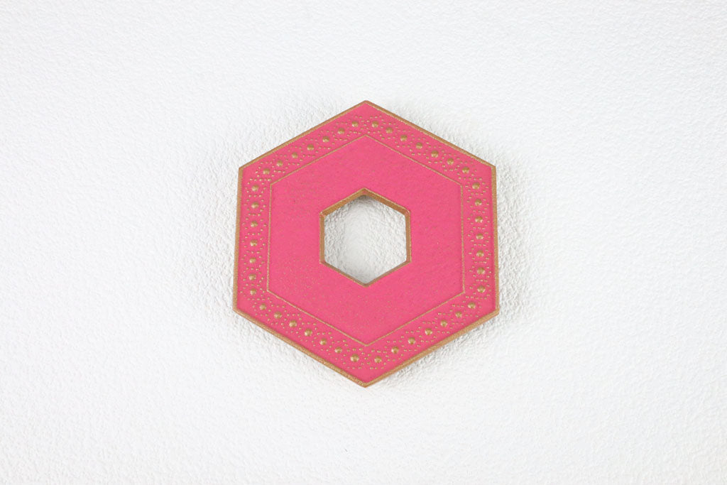 釜敷六角亀甲(小)　金/ﾋﾟﾝｸ