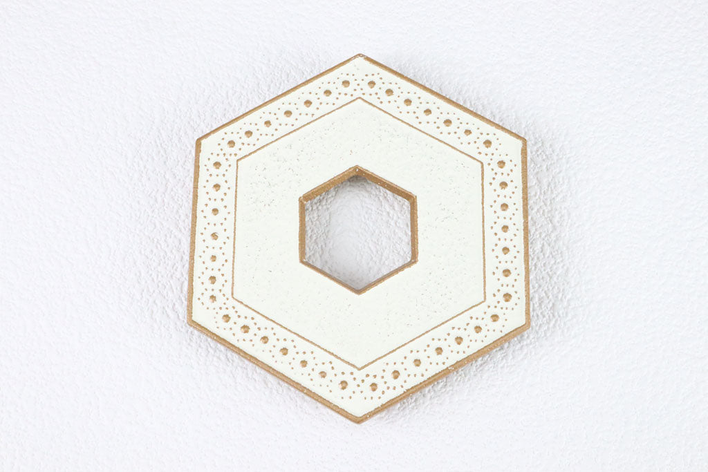 釜敷六角亀甲(大)　金/麻色