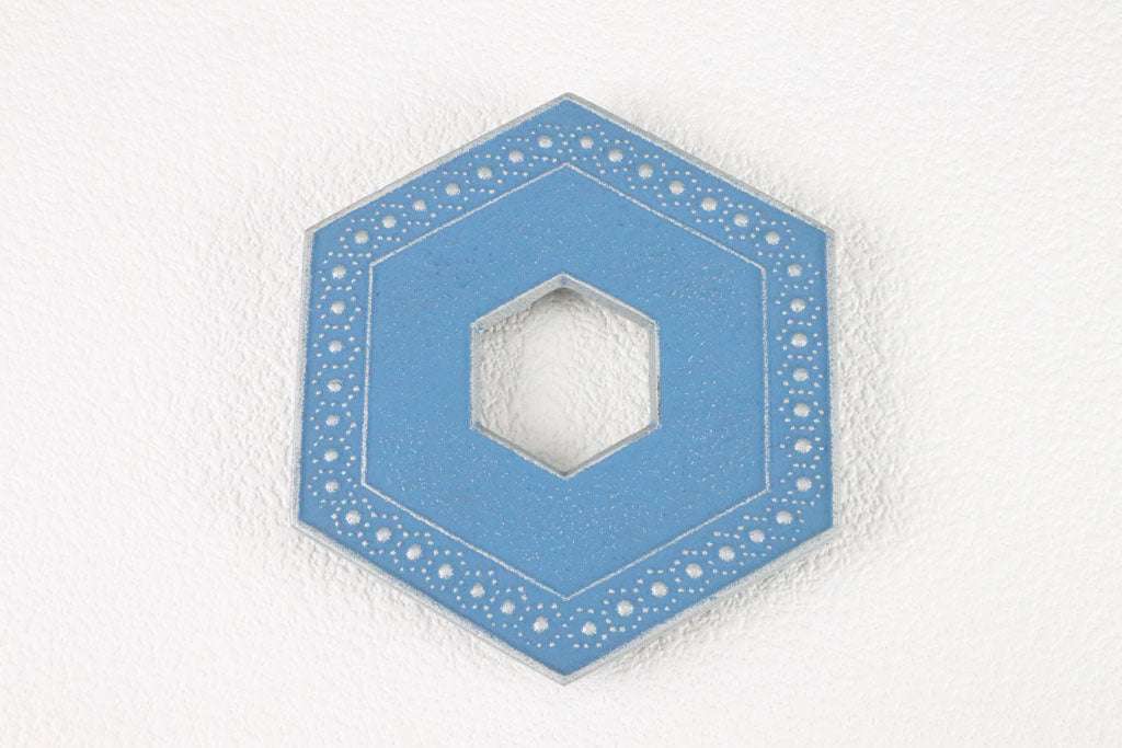 釜敷六角亀甲(大)　銀/空色