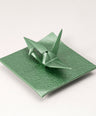 香立　折り鶴(敷台付)（グリーン)